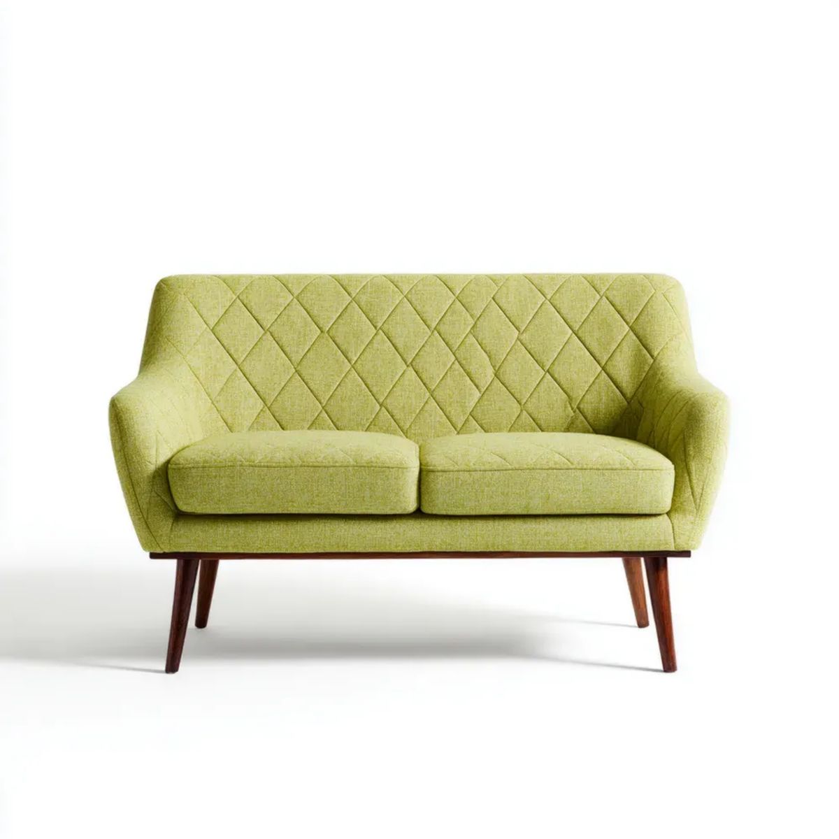 Dwuosobowa sofa zielona z tapicerką poliestrową, 140 x 78 x 86 cm