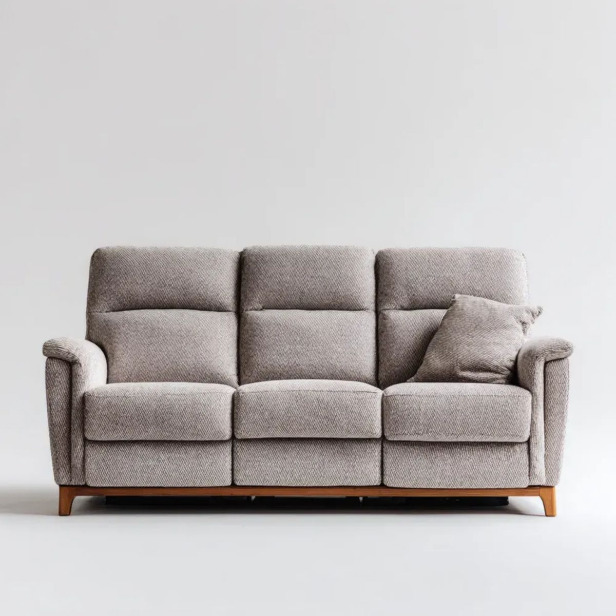Sofa 3-osobowa z manualnym rozkładaniem, tapicerka poliestrowa, szarobrązowa, 200 x 95 x 100 cm