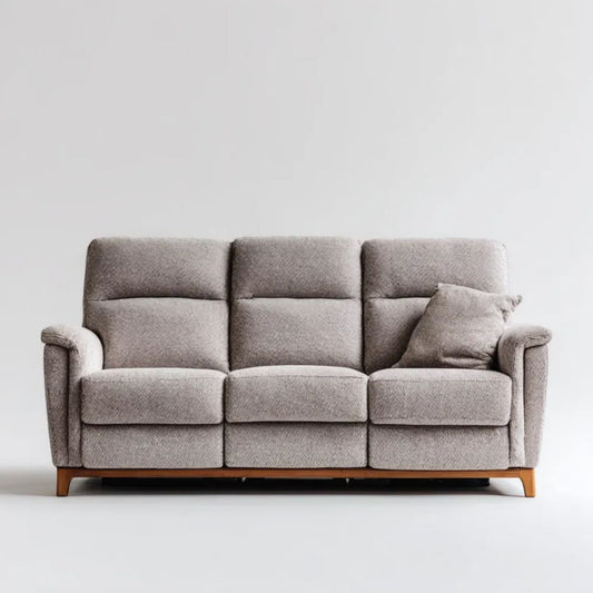 Sofa 3-osobowa z manualnym rozkładaniem, tapicerka poliestrowa, szarobrązowa, 200 x 95 x 100 cm