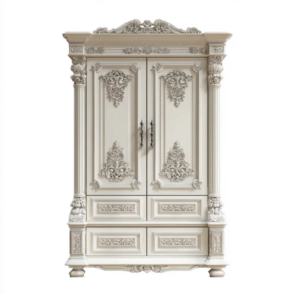 Kremowo-szara szafa 2-drzwiowa z MDF, 120 × 60 × 220 cm