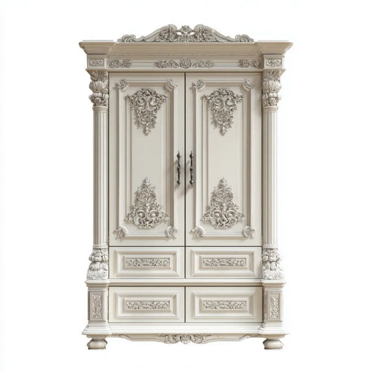 Kremowo-szara szafa 2-drzwiowa z MDF, 120 × 60 × 220 cm