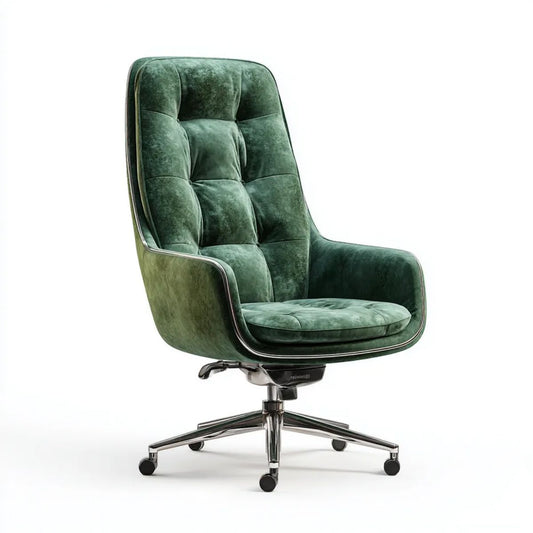Zielony fotel biurowy obrotowy z aksamitu 68 x 70 x 110–118 cm