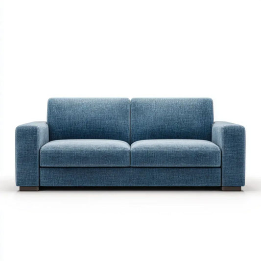 Sofa 2-osobowa niebieska z tapicerką poliestrową 180 x 85 x 85 cm