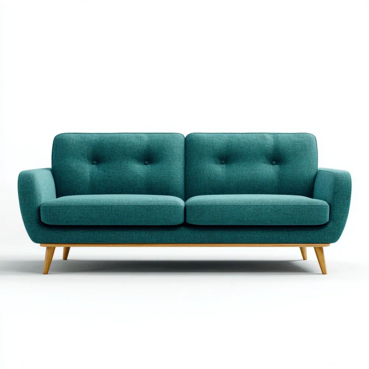 Dwuosobowa sofa turkusowa z tapicerką tkaninową 160 x 85 x 82 cm