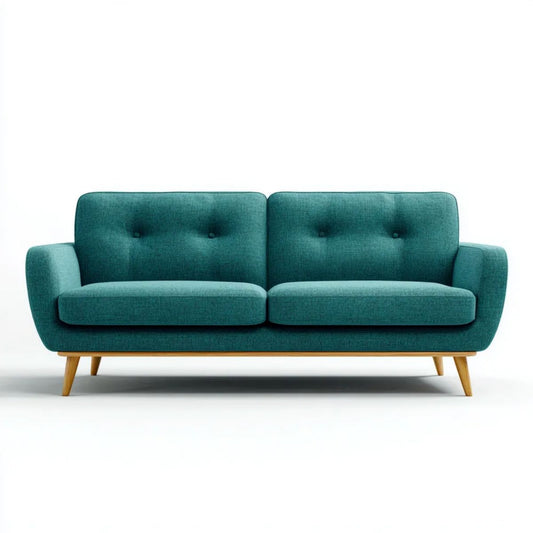 Dwuosobowa sofa turkusowa z tapicerką tkaninową 160 x 85 x 82 cm