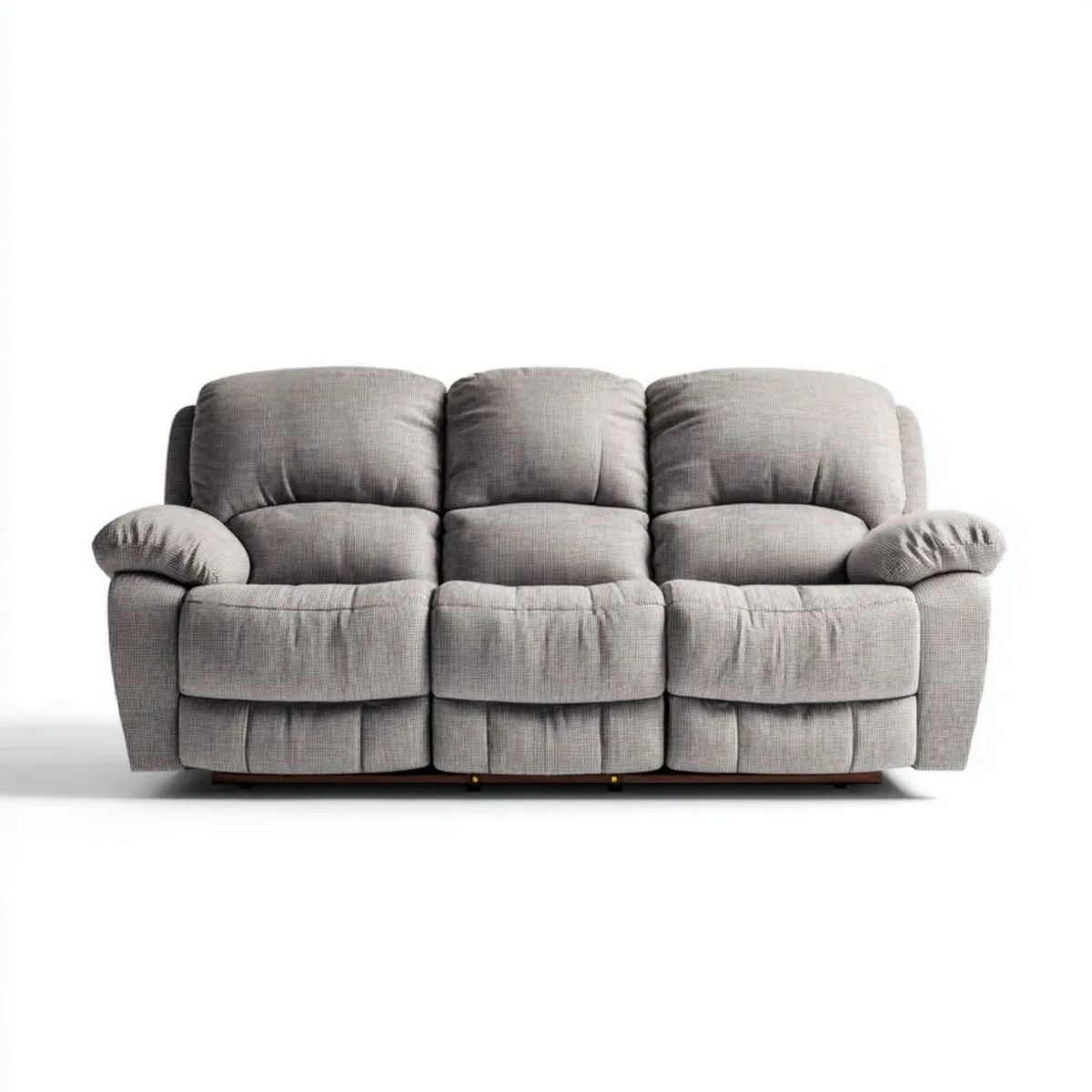 Trzyosobowa sofa z poliestru, szara, 210 x 95 x 100 cm