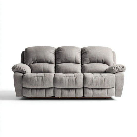Trzyosobowa sofa z poliestru, szara, 210 x 95 x 100 cm