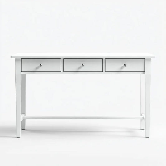 Białe biurko drewniane z 3 szufladami, płyta MDF, 120 x 50 x 75 cm